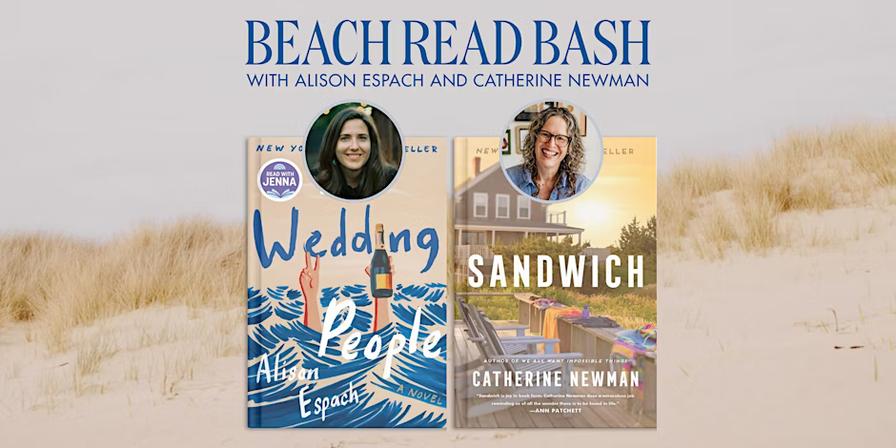 Beach Read Bash: "The Wedding People" and "Sandwich" book covers.
