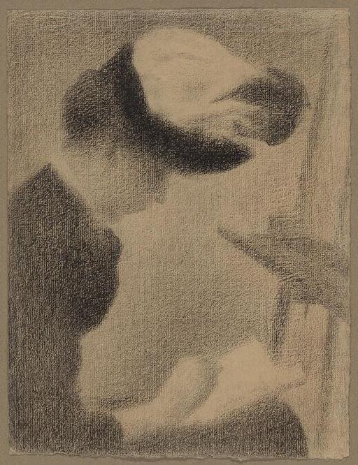 A drawing of a woman drawing.